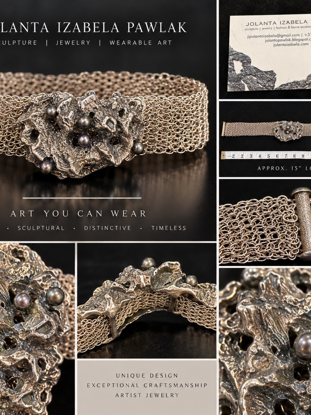 Jolanta Izabela Pawlak Sculptural Mesh Art Statement Necklace